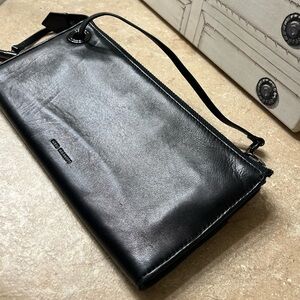 Reed Krakoff Leather Wristlet/Purse, Deep Blue&Black Color